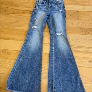Flying Monkey Blue Flare Wide Leg Jeans